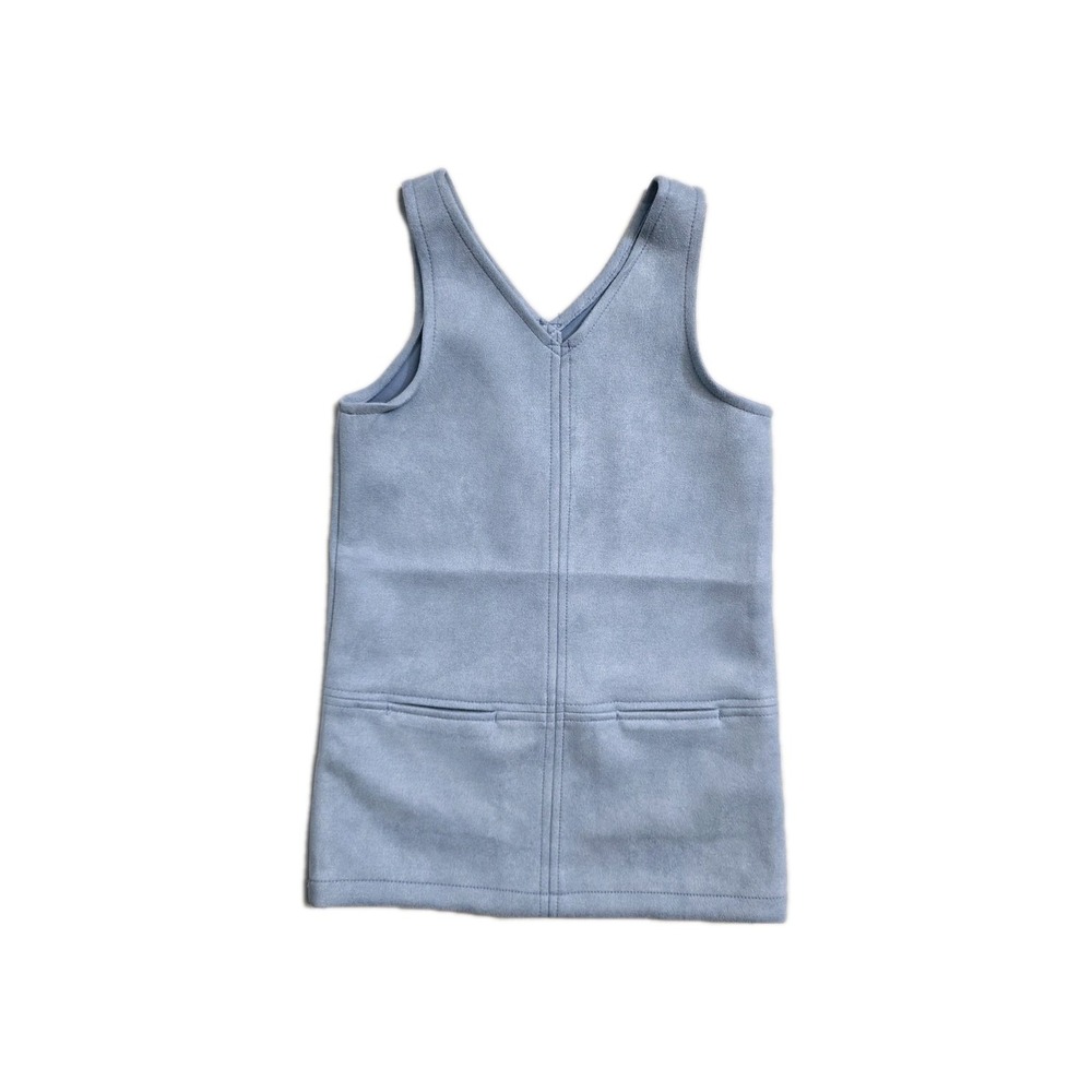 Frenchie‎ Mini Conture Girls Pocket Dress Blue Swede 4 T NWT Suede